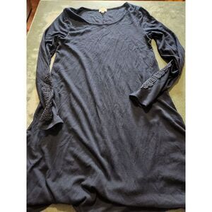 Pixley black ribbed long sleeve dress sz S